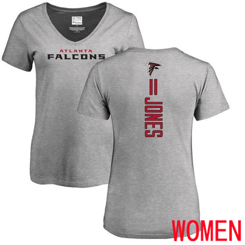 Atlanta Falcons Ash Women Julio Jones Backer NFL Football #11 T Shirt